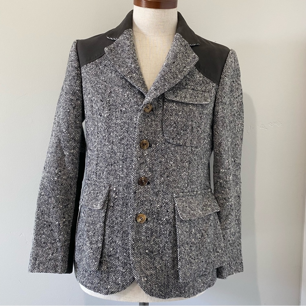 Billionaire Boys Club men's black & white Donegal tweed jacket/blazer, XS